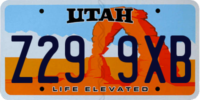 UT license plate Z299XB