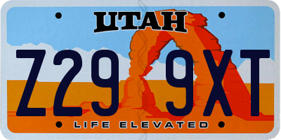 UT license plate Z299XT