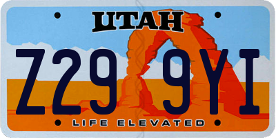 UT license plate Z299YI