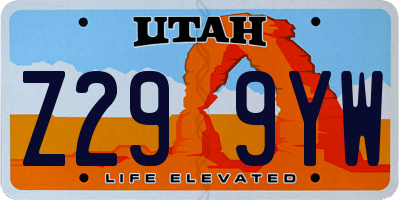 UT license plate Z299YW