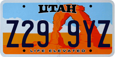 UT license plate Z299YZ