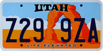 UT license plate Z299ZA