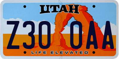 UT license plate Z300AA