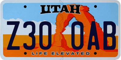 UT license plate Z300AB