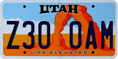 UT license plate Z300AM