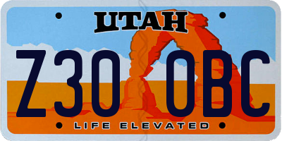 UT license plate Z300BC