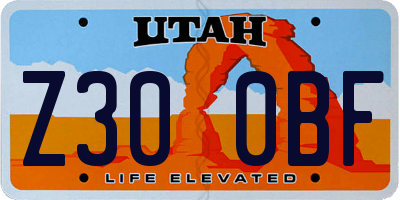 UT license plate Z300BF