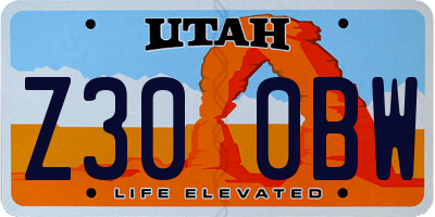 UT license plate Z300BW