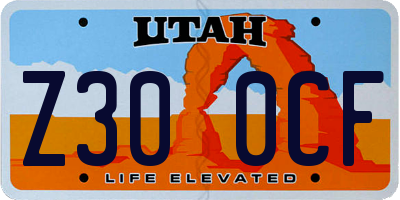 UT license plate Z300CF