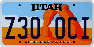 UT license plate Z300CI