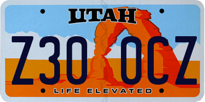 UT license plate Z300CZ
