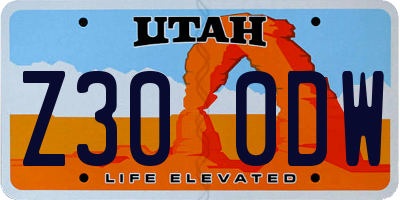 UT license plate Z300DW