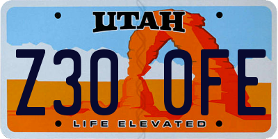 UT license plate Z300FE