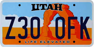 UT license plate Z300FK