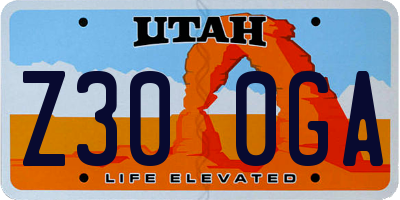 UT license plate Z300GA