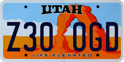UT license plate Z300GD