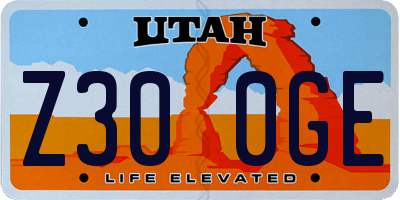 UT license plate Z300GE