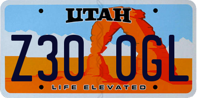 UT license plate Z300GL