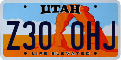 UT license plate Z300HJ