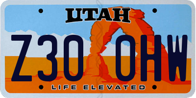 UT license plate Z300HW