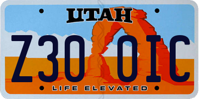 UT license plate Z300IC