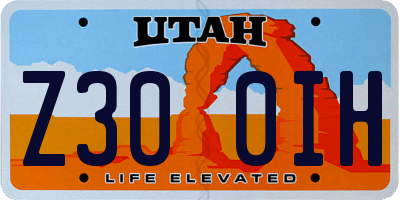UT license plate Z300IH