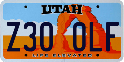 UT license plate Z300LF