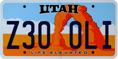 UT license plate Z300LI