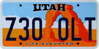 UT license plate Z300LT