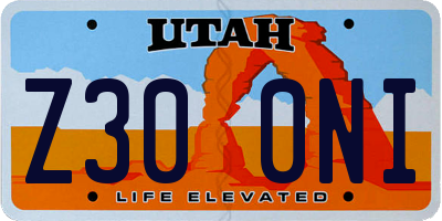 UT license plate Z300NI