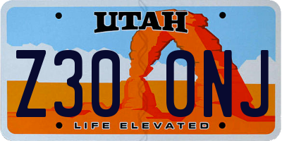 UT license plate Z300NJ