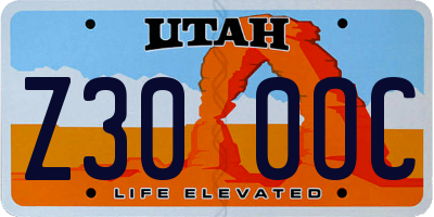 UT license plate Z300OC