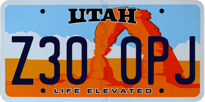 UT license plate Z300PJ