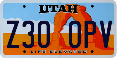 UT license plate Z300PV