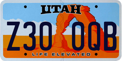 UT license plate Z300QB