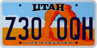 UT license plate Z300QH