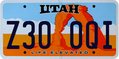 UT license plate Z300QI
