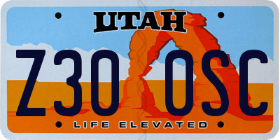 UT license plate Z300SC