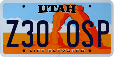 UT license plate Z300SP