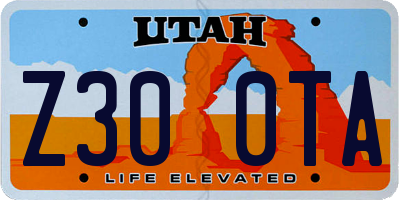 UT license plate Z300TA