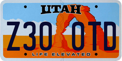 UT license plate Z300TD