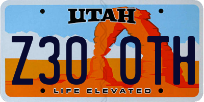 UT license plate Z300TH