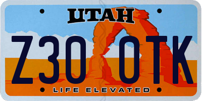 UT license plate Z300TK