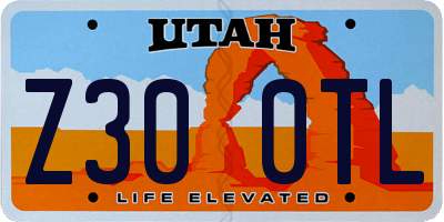 UT license plate Z300TL