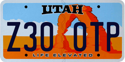 UT license plate Z300TP