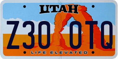 UT license plate Z300TQ