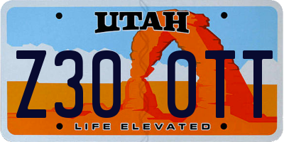 UT license plate Z300TT