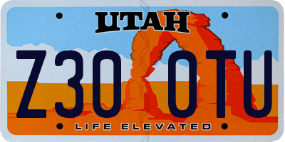 UT license plate Z300TU