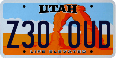 UT license plate Z300UD