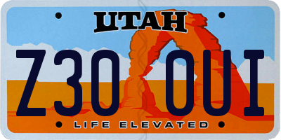 UT license plate Z300UI